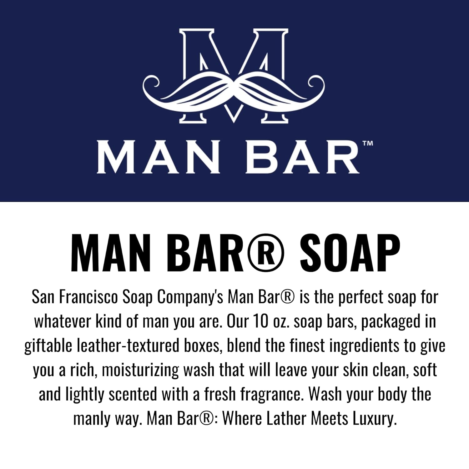 San Francisco Soap Co Man Bar 3-Piece Gift Set - No Harmful Chemicals - Good for All Skin Types - Made in the USA