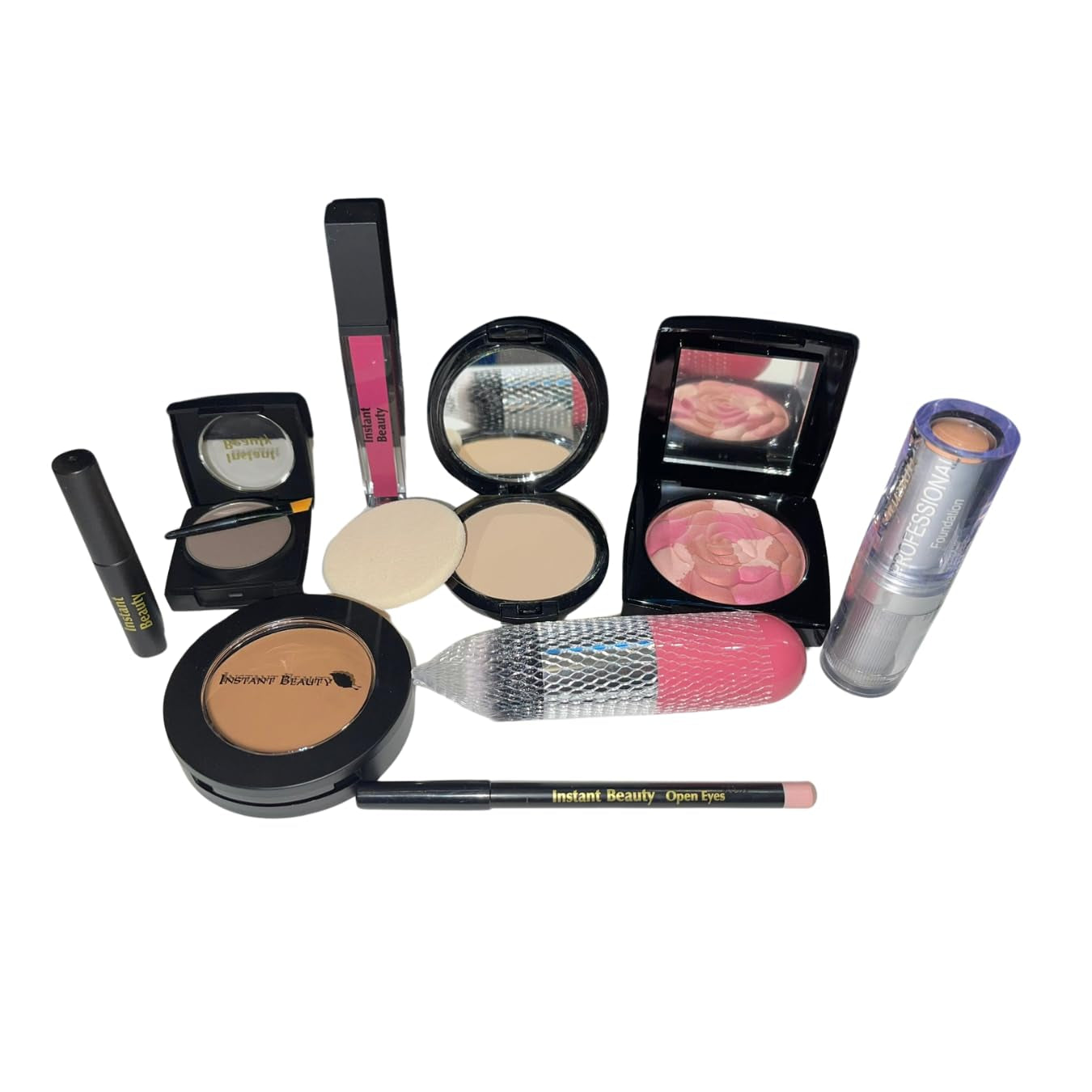 Ibrow Make-Up Complete Package 9 Products: Matte Finish, Versatile Set for All Skin Types, Female (Midium, 08, Pound)