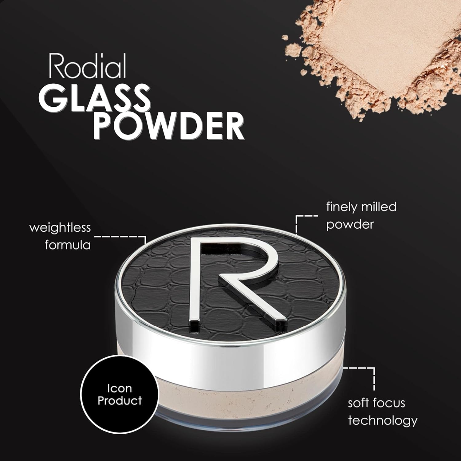 Glass Powder 0.4 Oz, Skin Perfecting Loose Face Powder, Creamy Formula for a Natural Luminosity Glow, Finishing Powder for a Flawless Skin Look, Setting Powder