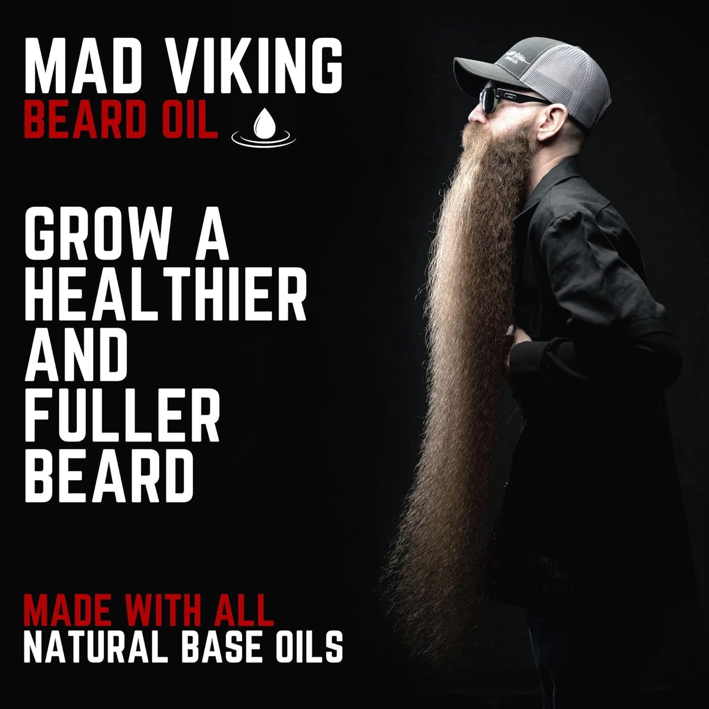 Mad Viking Beard Co. - Premium Beard Oil for All Lengths, All-Natural, Moisturizes Skin, Reduces Beard Itch, Helps Relieve Acne. for a Thicker Fuller Looking Beard. Made in the USA - 2Oz (VALHALLA)