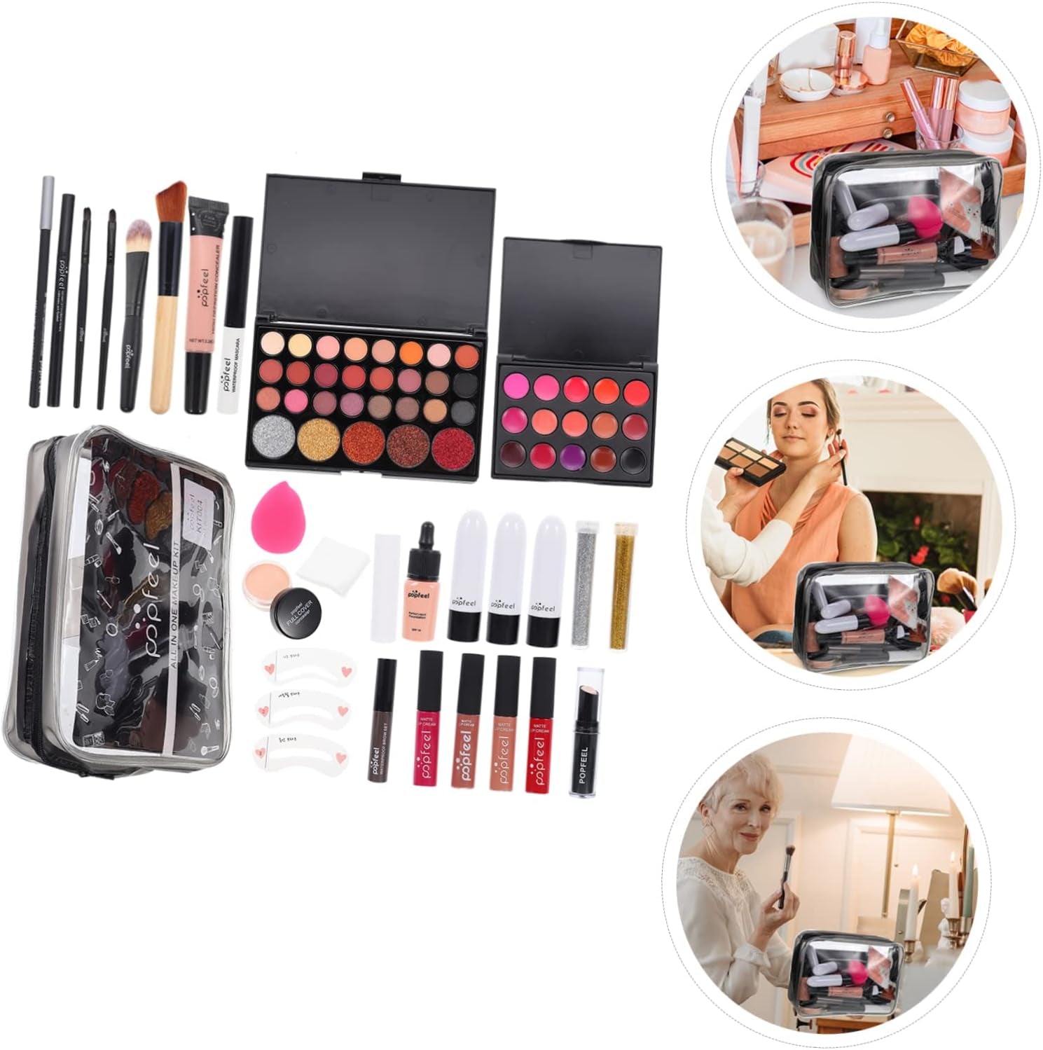 3 Sets Women'S Makeup Set Gift for Women Cosmetics Sulies Makeup Brushes Lip Gloss for Women Mascara Sets Eyeshadow Set Makeup Kit Women Cosmetics Sulies Cosmetic Kit for Women ( Color : as Shownx2Pcs